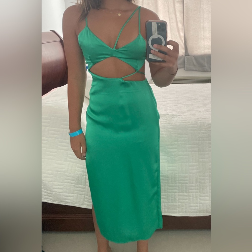 Green going out dress